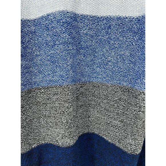 Talbots Blue Color Block Open Front Chunky Knit Cardigan Sweater Women's Size M - Picture 3 of 6